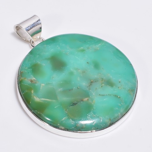 Chrysoprase Gemstone Pendant 925 Sterling Silver Handmade Gift Jewelry PG274 - Picture 2 of 3