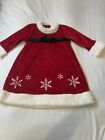 So La Vita Girls Dress Christmas Red Long Sleeve Size 24M Cotton Blend