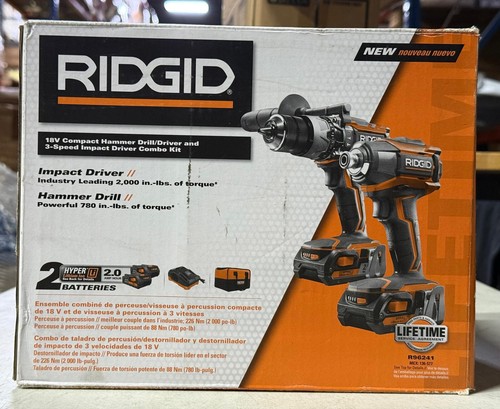 RIDGID R96241 - 18V Brushless Hammer Drill and 3-Speed Impact Driver Combo Kit - Picture 2 of 6