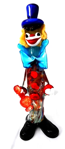 Vintage Collectible Handblown Murano Venetian Art Glass Clown Figurine