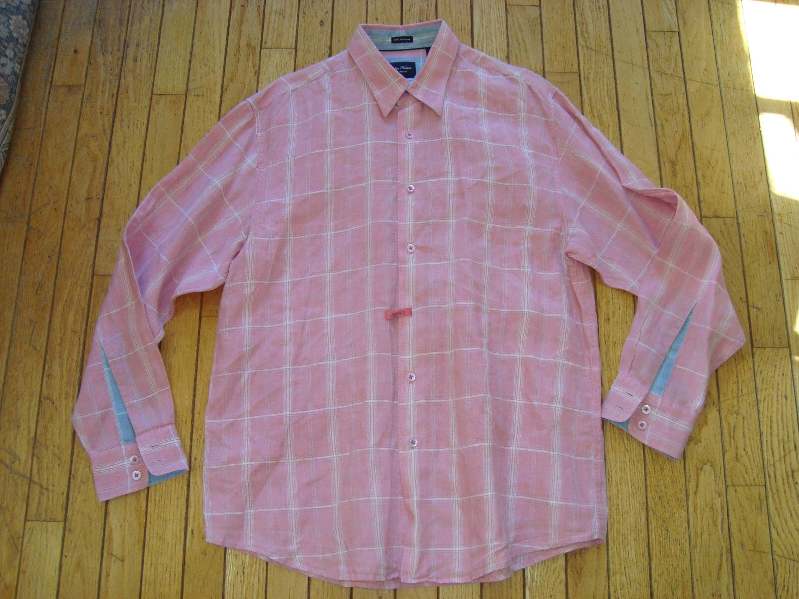 INDIGO PALMS BY TOMMY BAHAMA MEN'S 100% IRISH LINEN SHIRT SIZE LARGE HARDLY WORN