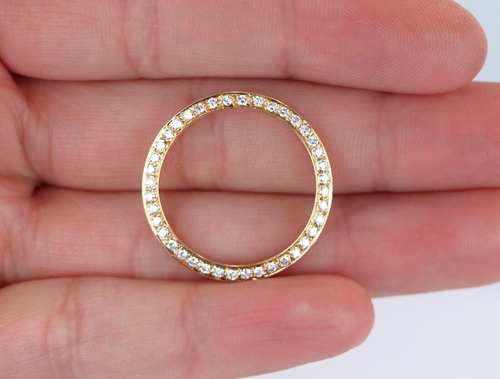 Aftermarket Rolex 18k Yellow Gold 26mm DateJust Pave Set Diamond Watch Bezel - 第 4/4 張圖片