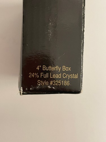 Nueva caja de baratijas vintage transparente 24% plomo cristal mariposa con tapa - Imagen 5 de 12