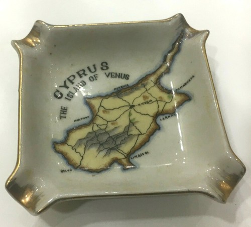 Ashtray Old Porcelain Japanese RARE Hand paint Small ART Gyprus Island of Venus  - Picture 5 of 11
