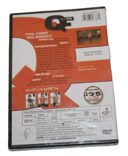 Quick Fix DVD Total Cardio Kick 2006 Janis Saffell 3 - 10 Minute Workout & Bonus - Picture 2 of 2
