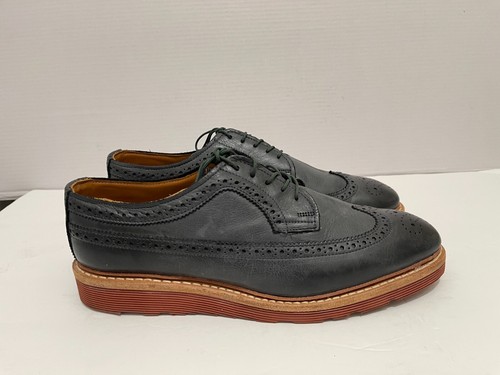 Allen Edmonds Shannon Drive Blue Grey Leather Longwing Derby Shoes Wingtip 9.5 - Picture 10 of 23