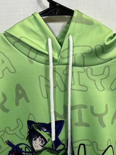 MIYA Fluorescent Green Hoodie Size M Boys Girls Gently Used Kids Skateboarding - Picture 3 of 13