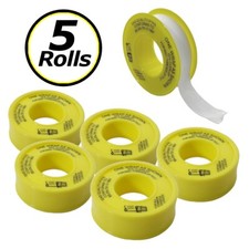 Gas PTFE Tape Ptfe Sealing tape for Gas & Liquid 12mm x 5M Rolls (5 PACK)