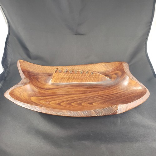 MCM Ashtray "Cal. Orig." S-47 Very Large Woodgrain Ceramic California Pottery - Picture 8 of 15