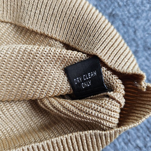 Linda Allard Ellen Tracy Women's Medium 100% Silk Gold Short Sleeve Knit Sweater - Picture 7 of 17