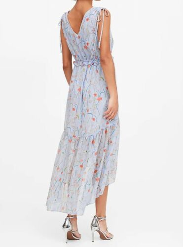 Maxi Vestido Banana Republic Para Mujer Talla 16 Floral Acanalado Azul Multi Precio de venta sugerido por el fabricante $169 NUEVO - Imagen 3 de 3