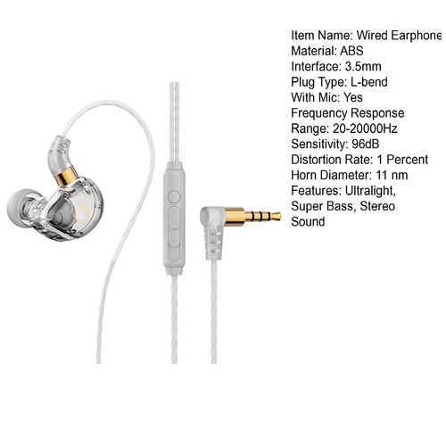 Wired Earphone Stereo Sound Enjoy Music Universal Wired Headset In-ear Earphone - Picture 7 of 15