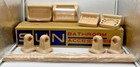 Vintage NOS 10pc MCM SUNTAN Ceramic Bathroom Fixture Set Tile In Wall Recessed