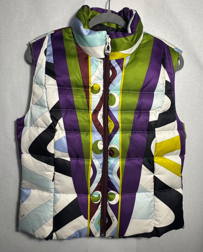 EMILIO PUCCI Herbst Winter 2004 gesteppte gefütterte Ski Weste Jacke Größe Small - Bild 1 von 11