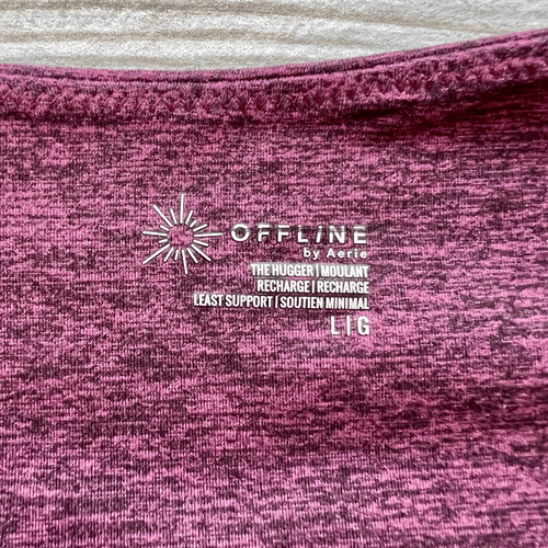 Sujetador deportivo Offline By Aerie para mujer púrpura Hugger recarga menos soporte talla L/G - Imagen 2 de 6