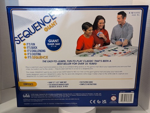 Jax Giant (aka Jumbo) SEQUENCE Game - Box Edition with Cushioned Mat, Cards a... - Picture 2 of 2