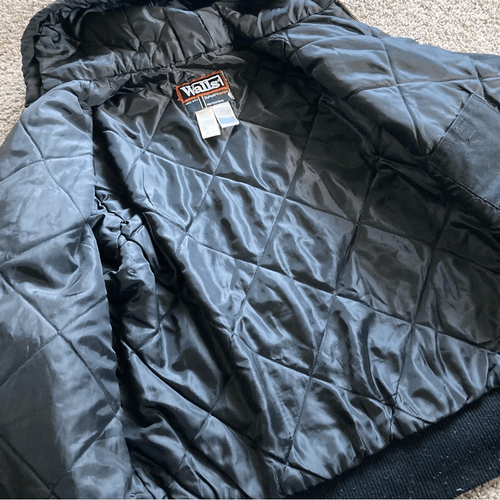 Walls Black Hooded Work Jacket Quilted Men’s Size Large 42 - 44 - 第 6/12 張圖片