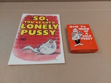 VINTAGE SO YOU'VE GOT A SOLY PUSSY BOOK & HOW TO WARM A COLD PUSSY BLAGUE GAG