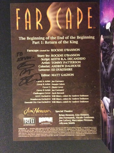 FARSCAPE #1 Comic NYCC CRICHTON HOLOFOIL LTD 500 VARIANT Ben Browder NM 2008 - Picture 3 of 4