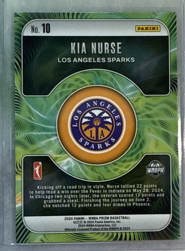 Tarjeta de inserción fractal Kia Nurse 2024 Panini Prizm WNBA #10 Los Angeles Sparks - Imagen 2 de 4