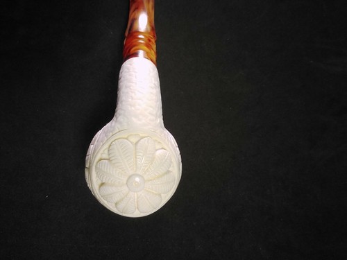 FLORES de espuma de mar 100% bloque tallado a mano por CELEBI en Turquía tubo nuevo en estuche. - Imagen 11 de 12