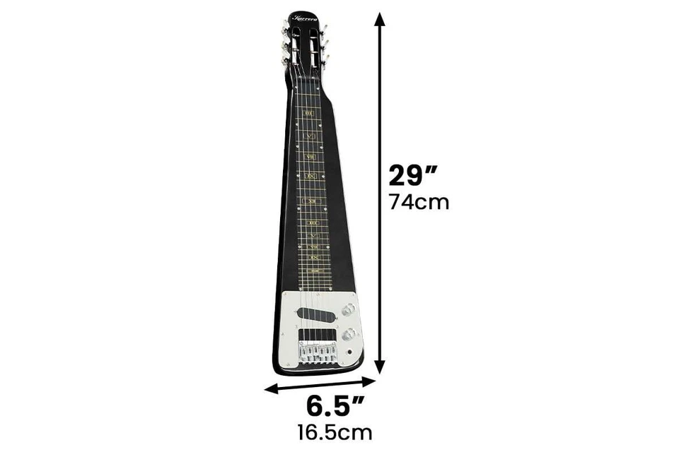 Karrera 29in Lap Steel 6-String Hawaiian Guitar - Black - image 4 of 4