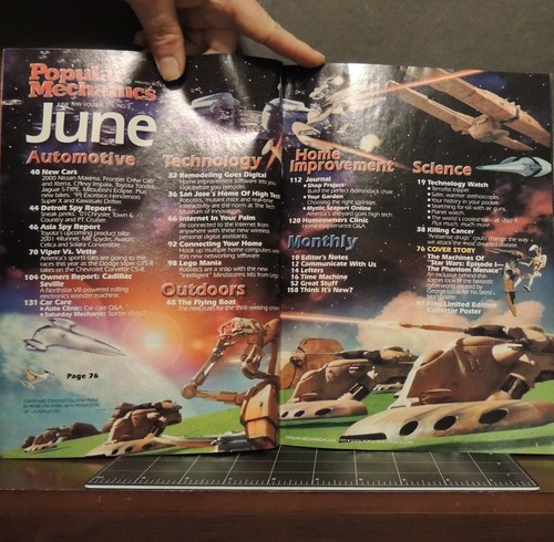 Popular Mechanics Magazine June 1999 Star Wars Collector Poster Lego viper vette - Picture 3 of 12