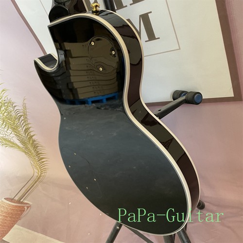 Guitarra Eléctrica LP Negra 6 Cuerdas Pastilla HH Caoba Cuerpo Sólido Herrajes Dorados - Imagen 4 de 6