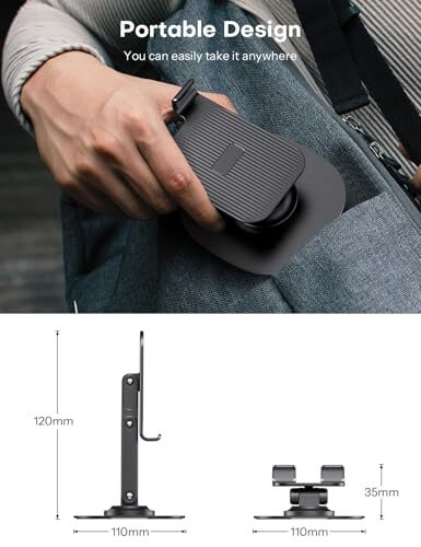 Cell Phone Stand for Desk, 2 Pack Adjustable Foldable Phone Black & White - Picture 6 of 7