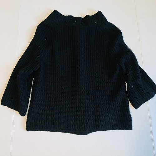 Jones New York Collection Womens Black Holiday Sparkle Beaded Knit Sweater - Picture 6 of 9