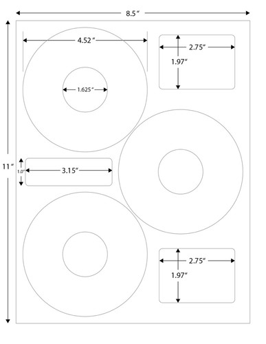 30 CD DVD Disco Láser/Etiquetas de Inyección de Tinta Compatible Neato CLP-192301. 10 hojas 3up - Imagen 2 de 6