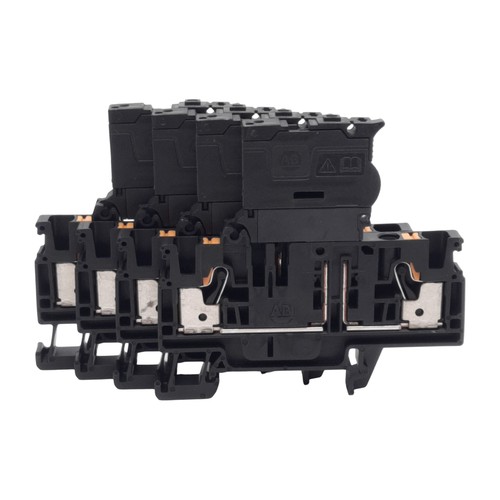 Lot of 4 Allen Bradley 1492-PFB4 Fuse Terminal Block 2-Position 5x20mm 300V 10A - Picture 1 of 6