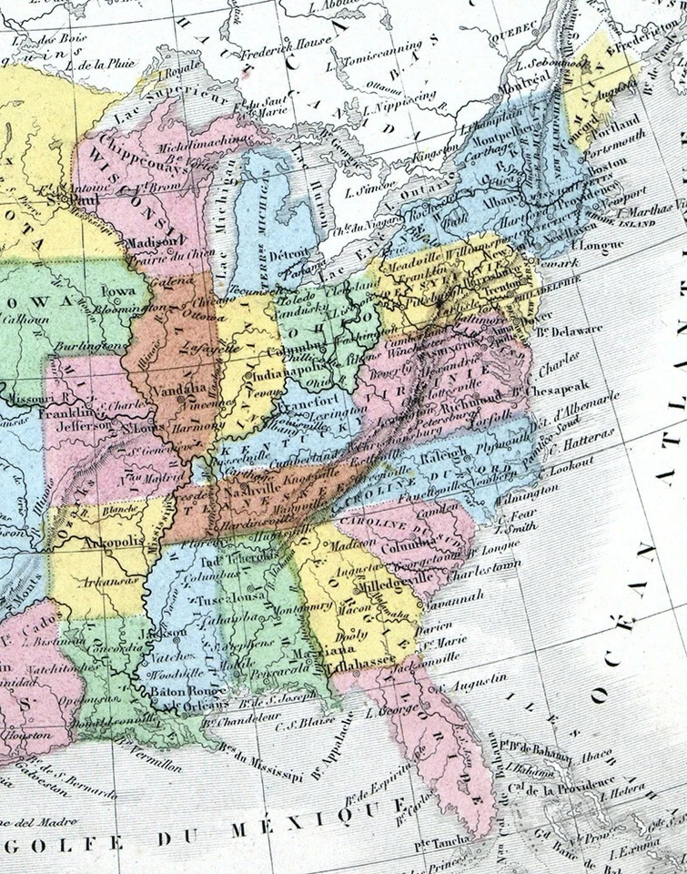 1850 Vuillemin Map United States Oregon Missouri Inidan Territory Texas NM UT AZ - Image 4 of 4