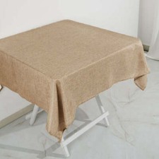 54x54-Inch Natural Square Faux Burlap Tablecloth Wedding Party Decorations