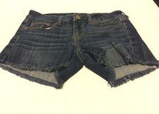 AE American Eagle Dark Blue Stretch Low Rise Denim Shorts Womens Size 4