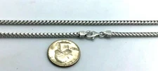 .925 Sterling Silver Rhodium Plated Solid Franco Women's Chain Necklace 16"-30" 