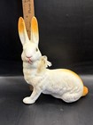 Vintage Chalkware Rabbit w/Glass Eye Made in Japan 6” Easter Bunny Plaster