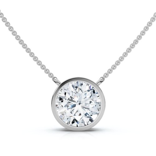 3Ct Solitaire Beezel Diamond Pendant Necklace 18" 14k Gold Lab Grown "ebay live" - Video 1 van 1