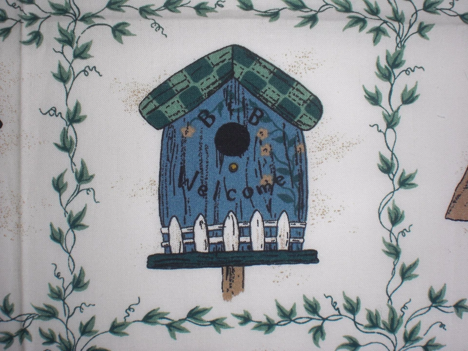Country Bird House Bed and Breakfast Square Block Fabric Remnant 45"W x 27.5"L  - Image 4 of 4