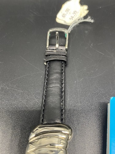 1997 Vintage Dr. Seuss Cat In The Hat Watch Silver Toned Black Band Collectible - Picture 9 of 13
