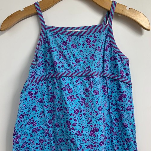 Hanna Andersson Girls Floral Spaghetti Strap Cotton Play Sundress Size 8 - Picture 4 of 11