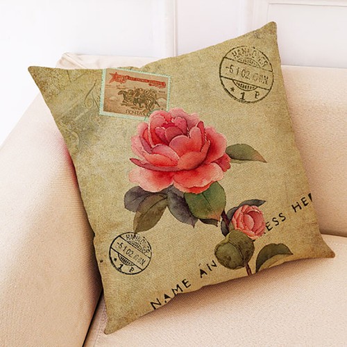 Rose Office Sofa Car Throw Pillow Case Romantic Country Home Decor Cushion Cover - Picture 32 of 36