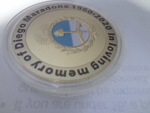 Neu 2021 Commemorative Challenge Fußballspieler Münze Diego Maradona!! - Bild 4 von 8