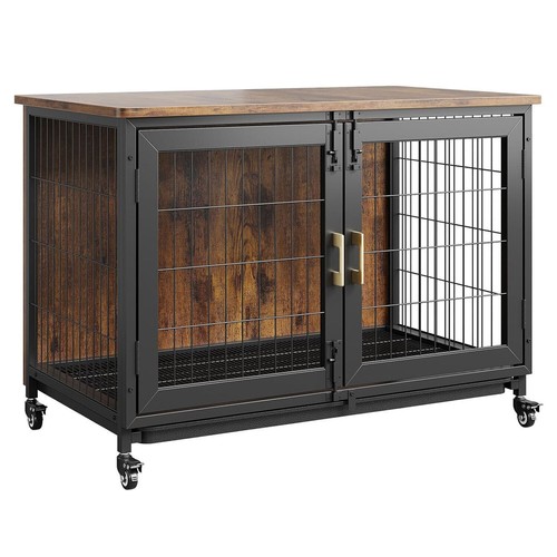 Large Heavy Duty Dog Crate Wooden Kennel Cage with Tray End Table Pet Furniture - Picture 2 of 8