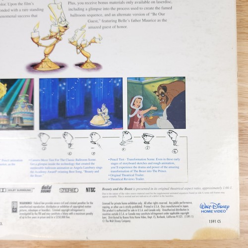 Beauty And The Beast Work In Progress Laserdisc LD Movie CAV Letterbox Edition - Picture 9 of 15