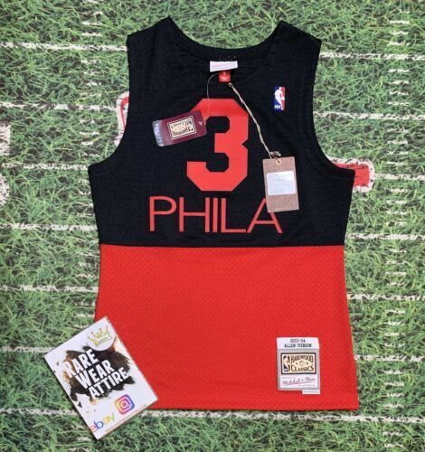 Mitchell & Ness Allen Iverson 3 Replica Swingman NBA Jersey Philadelphia  76ers Black HWC Basketball Trikot : Sports & Outdoors 