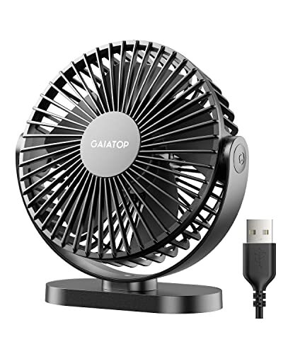 USB Desk Fan, 3 Speeds Powerful Portable Fan, 5.5 Inch Quiet Cooling Black - Bild 1 von 6