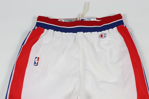 Vtg 90s Champion Mens 36 Game Worn Detroit Pistons Tearaway Pants White 1993/94 - Picture 3 of 10