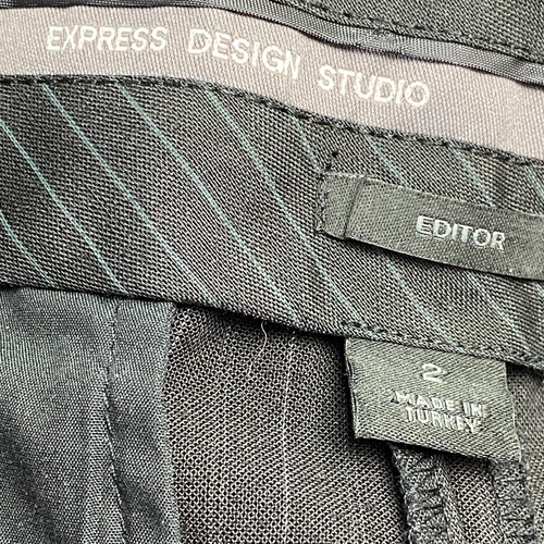 Express Dress Pants Womens 2 Charcoal The Editor Trouser Leg Cuffed Low Rise NWT - Picture 14 of 16