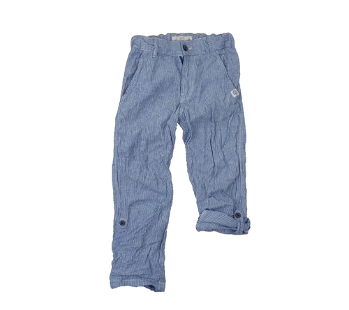 nwot h&m linen boys pants pinstripes gray blue color preppy nautical summer